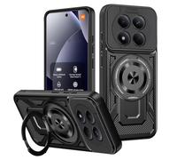 COMAKU Funda de Armor para el Xiaomi Redmi Note 15 Pro 4G, Carcasa TPU+PC Antigolpes con Anillo Soporte [Protección Lente Cámara] - Negro