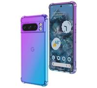 COMAKU Funda de Degradado Vistoso para el Google Pixel 8 Pro, Carcasa de Translúcido TPU Silicona con Antigolpes Bumper, Azul Morado