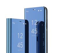 COMAKU Funda de Espejo para el Xiaomi Mi 13T / 13T Pro 5G, Prima Smart View Carcasa con Clear Ventana - Azul