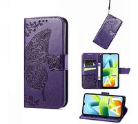 COMAKU Funda de Mariposa para el Honor X7b, Prima Carcasa de PU Piel con Ranuras para Tarjetas - Morado Oscuro