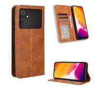 COMAKU Funda de Retro Piel para el Cubot Note 21, Prima Carcasa Movil con Ranura para Tarjeta - Marrón