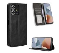 COMAKU Funda de Retro Piel para el ZTE Blade V50 Design, Prima Carcasa Movil con Ranura para Tarjeta - Negro