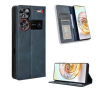 COMAKU Funda de Retro Piel para el ZTE Nubia Z60 Ultra, Prima Carcasa Movil con Ranura para Tarjeta - Azul