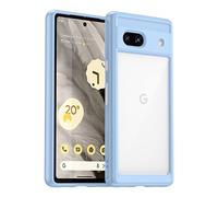 COMAKU Funda de Silicona Compatible con Google Pixel 8A, PMMA Parte Trasera Resistente a los arañazos + Material TPU con cojín a Prueba de Golpes-Azul