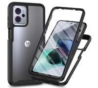 COMAKU Funda Motorola Moto G86 5G, 360 Grados y Protector Antigolpes [Ultra Hybrid] Transparent PC Dura Resistente + Silicona Bumper, Doble Cara Carcasa - Negro