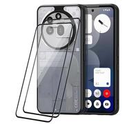 COMAKU Funda Nothing Phone 3a Pro, 2 Protectores de Pantalla, Frosted Feel Flowing Lines, Parte Trasera Dura translúcida, Carcasa de Borde Suave de TPU Compatible con Nothing Phone 3a Pro, Negro