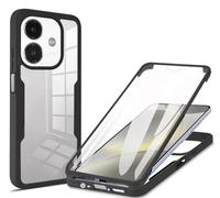COMAKU Funda OPPO A40 4G / A40m / OPPO A60 5G, 360 Grados y Protector Antigolpes [Ultra Hybrid] Transparent PC Dura Resistente + Silicona Bumper, Doble Cara Carcasa - Negro