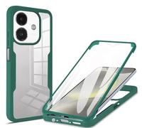 COMAKU Funda OPPO A40 4G / A40m / OPPO A60 5G, 360 Grados y Protector Antigolpes [Ultra Hybrid] Transparent PC Dura Resistente + Silicona Bumper, Doble Cara Carcasa - Verde
