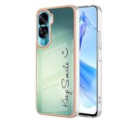 COMAKU Funda para Honor 90 Lite 5G, con Elegante Dibujos Estampada Diseño, Suave TPU + PC Silicona Antigolpes Anti-rasguños Carcasa Cover Case - Sonrisas