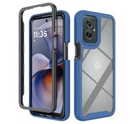 COMAKU Funda para Motorola Moto G55 5G Carcasa, Híbrida Robusta PC Back + Flexible TPU Bumper de Doble Capa Antigolpes Carcasa - Azul