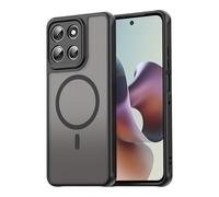 COMAKU Funda para Motorola Moto G56 5G, [Protección Lente Cámara] [Protección Militar] PC + TPU Silicona Magnética Translúcida Mate Trasera Fundas Carcasa, Negro