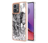 COMAKU Funda para Motorola Moto G84 5G, con Elegante Dibujos Estampada Diseño, Suave TPU Silicona Antigolpes Anti-rasguños Carcasa Cover Case - Elefantes