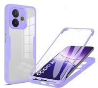 COMAKU Funda para OPPO A5 Pro 5G, 360 Grados y Protector Antigolpes [Ultra Hybrid] Transparent PC Dura Resistente + Silicona Bumper, Doble Cara Carcasa - Púrpura