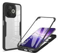 COMAKU Funda para OPPO A5 Pro 5G, 360 Grados y Protector Antigolpes [Ultra Hybrid] Transparent PC Dura Resistente + Silicona Bumper, Doble Cara Carcasa - Negro
