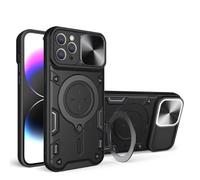 COMAKU Funda para OPPO A5 Pro 5G, Militar TPU+PC Bumper Antigolpes Carcasa Rugged Caso, con Tapa Deslizante y Anillo Soporte - Negro
