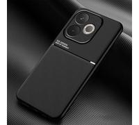 COMAKU Funda para OPPO A5 Pro 5G, Ultrafino Textura Antideslizante PU + TPU Silicona Fundas Carcasa - Negro