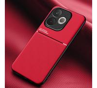 COMAKU Funda para OPPO A5 Pro 5G, Ultrafino Textura Antideslizante PU + TPU Silicona Fundas Carcasa - Rojo