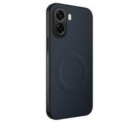 COMAKU Funda para OPPO A6X 4G / A6X 5G, Luxury Fibra de Carbono Textura Antideslizante PU Cuero + TPU Silicona con Marco Fundas Carcasa - Azul