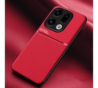 COMAKU Funda para OPPO Find X9, Ultrafino Textura Antideslizante PU + TPU Silicona Fundas Carcasa - Rojo