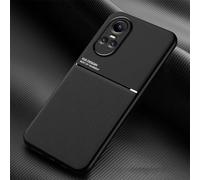 COMAKU Funda para OPPO Reno 10 Pro 5G / Reno 10 5G, Ultrafino Textura Antideslizante PU + TPU Silicona Fundas Carcasa - Negro