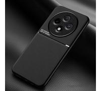 COMAKU Funda para OPPO Reno 12 FS 5G / Reno 12F 5G, Ultrafino Textura Antideslizante PU + TPU Silicona Fundas Carcasa - Negro