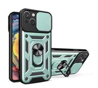 COMAKU Funda para OPPO Reno 13 5G, Militar TPU+PC Bumper Antigolpes Carcasa Rugged Caso, con Tapa Deslizante y Anillo Soporte - Verde