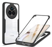 COMAKU Funda para Realme 14 Pro 5G, 360 Grados y Protector Antigolpes [Ultra Hybrid] Transparent PC Dura Resistente + Silicona Bumper, Doble Cara Carcasa - Negro