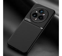 COMAKU Funda para Realme 14 Pro Plus 5G / Realme 14 Pro+ 5G, Ultrafino Textura Antideslizante PU + TPU Silicona Fundas Carcasa - Negro