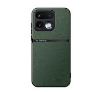 COMAKU Funda para Realme 16 Pro 5G, Premium Ultrafino Textura Antideslizante PU + TPU Silicona Fundas Carcasa - Verde