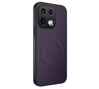 COMAKU Funda para Realme 16T, Luxury Fibra de Carbono Textura Antideslizante PU Cuero + TPU Silicona con Marco Fundas Carcasa - Púrpura