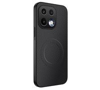 COMAKU Funda para Realme 16T, Luxury Fibra de Carbono Textura Antideslizante PU Cuero + TPU Silicona con Marco Fundas Carcasa - Negro