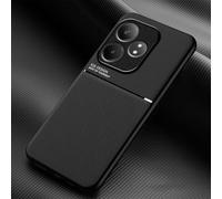 COMAKU Funda para Realme GT 6 / Realme GT 6T, Ultrafino Textura Antideslizante PU + TPU Silicona Fundas Carcasa - Negro