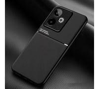 COMAKU Funda para Realme GT 7 / Realme GT 7T, Ultrafino Textura Antideslizante PU + TPU Silicona Fundas Carcasa - Negro