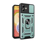 COMAKU Funda para Samsung Galaxy A06, Militar TPU+PC Bumper Antigolpes Carcasa Rugged Caso, con Tapa Deslizante y Anillo Soporte - Verde