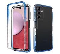 COMAKU Funda para Samsung Galaxy A14 5G Carcasa, Transparente Robusta Híbrida PC + TPU Silicone Back Flexible Bumper de Doble Capa Antigolpes Carcasa - Azul