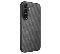 COMAKU Funda para Samsung Galaxy A17 5G / 4G, Luxury Fibra de Carbono Textura Antideslizante PU Cuero + TPU Silicona con Marco Fundas Carcasa - Gris