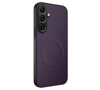 COMAKU Funda para Samsung Galaxy A17 5G / 4G, Luxury Fibra de Carbono Textura Antideslizante PU Cuero + TPU Silicona con Marco Fundas Carcasa - Púrpura