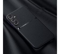 COMAKU Funda para Samsung Galaxy A25 5G, Premium Ultrafino Textura Antideslizante PU + TPU Silicona Fundas Carcasa - Negro