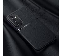 COMAKU Funda para Samsung Galaxy A55 5G, Premium Ultrafino Textura Antideslizante PU + TPU Silicona Fundas Carcasa - Negro