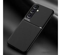 COMAKU Funda para Samsung Galaxy S24 FE 5G, Ultrafino Textura Antideslizante PU + TPU Silicona Fundas Carcasa - Negro