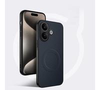 COMAKU Funda para Vivo V60 Lite 5G/4G, Luxury Fibra de Carbono Textura Antideslizante PU Cuero + TPU Silicona con Marco Fundas Carcasa - Azul