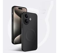COMAKU Funda para Vivo V60 Lite 5G/4G, Luxury Fibra de Carbono Textura Antideslizante PU Cuero + TPU Silicona con Marco Fundas Carcasa - Negro