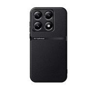 COMAKU Funda para Xiaomi 14T Pro 5G, Premium Ultrafino Textura Antideslizante PU + TPU Silicona Fundas Carcasa - Negro
