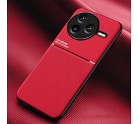 COMAKU Funda para Xiaomi Poco F7 Pro, Ultrafino Textura Antideslizante PU + TPU Silicona Fundas Carcasa - Rojo