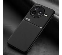 COMAKU Funda para Xiaomi Poco F7 Pro, Ultrafino Textura Antideslizante PU + TPU Silicona Fundas Carcasa - Negro