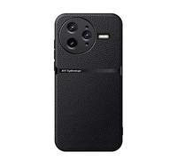 COMAKU Funda para Xiaomi Poco F7 Ultra, Premium Ultrafino Textura Antideslizante PU + TPU Silicona Fundas Carcasa - Negro