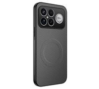 COMAKU Funda para Xiaomi Poco F8 Ultra, Luxury Fibra de Carbono Textura Antideslizante PU Cuero + TPU Silicona con Marco Fundas Carcasa - Gris