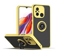 COMAKU Funda para Xiaomi Redmi 12C/Xiaomi Redmi 11A, Anti-Scratch Carcasa con 360 Soporte Hard PC y Silicona TPU Bumper Antigolpes Case para Redmi 12C/Redmi 11A - Amarillo