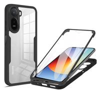 COMAKU Funda para Xiaomi Redmi A7 Pro 4G, 360 Grados y Protector Antigolpes [Ultra Hybrid] Transparent PC Dura Resistente + Silicona Bumper, Doble Cara Carcasa - Negro