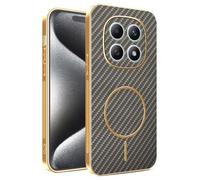 COMAKU Funda para Xiaomi Redmi Note 15 5G, Luxury Textura Antideslizante PU Cuero + TPU Silicona con Marco Galvanizado Fundas Carcasa - Marrón